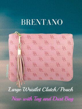 Brentano Large Pink Blush Wristlet Pouch